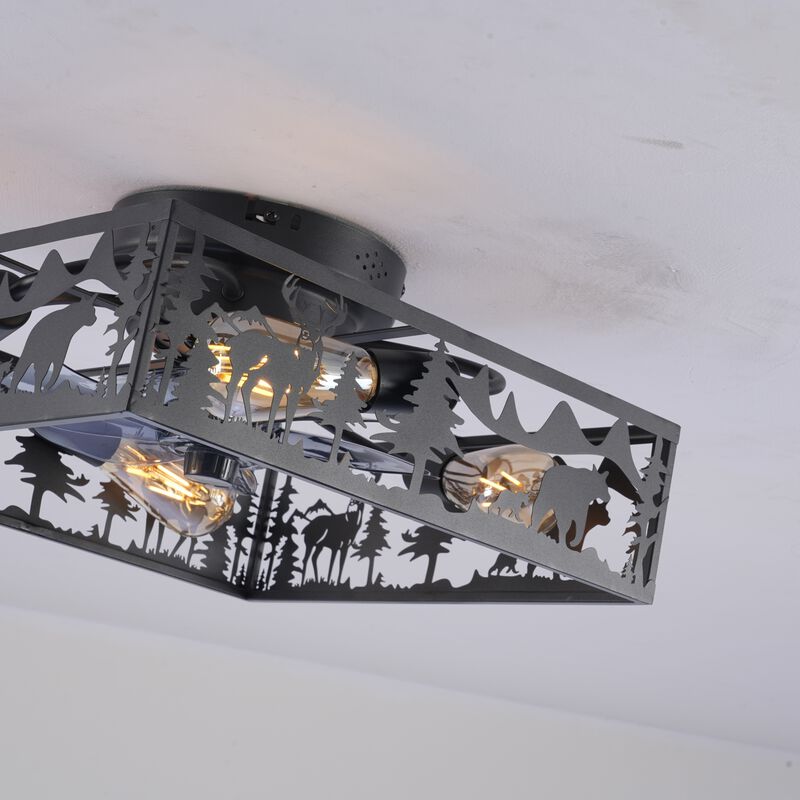 Square Flush Mount Bladeless Caged Ceiling Fan image number 6