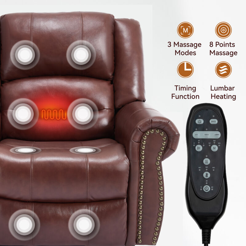 Mondawe Power Lift Recliner Chair Heat Massage, Heavy Duty Motion Mechanism with USB Ports image number 3