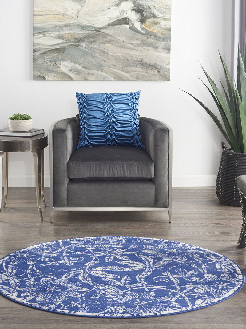 Whimsicle WHS05 Navy 5' x Round Rug