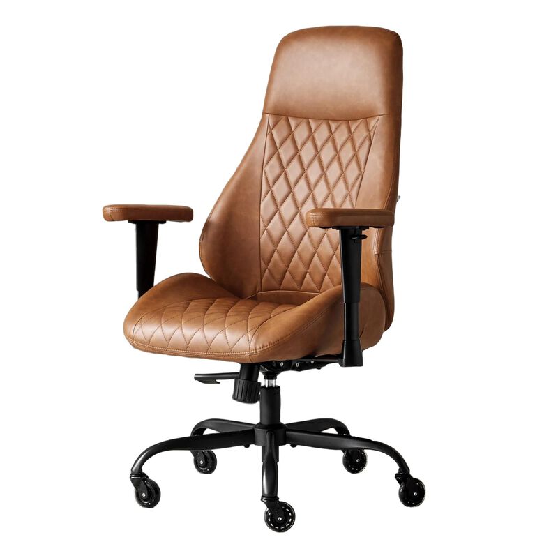 High Back Ergonomic Leather Office Chair with Lumbar Support, Adjustable Armrests, Silent Casters &ndash; Home Executive Desk Chair image number 0
