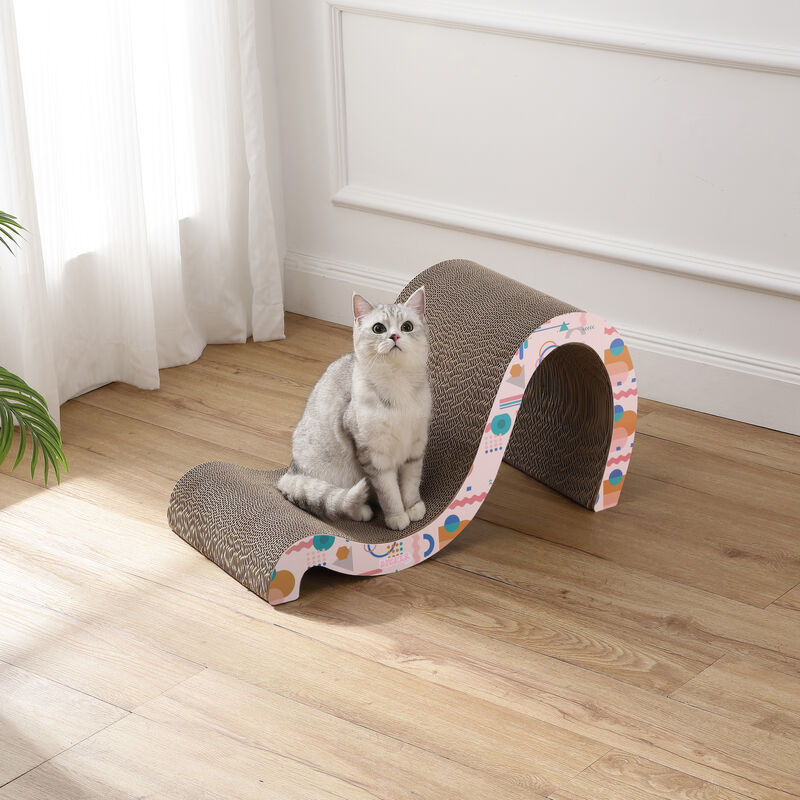 Kona Modern Cardboard Double-Sided Wave Cat Scratcher with Catnip