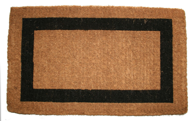 HomeRoots 36" X 60" Brown and Black Coir Outdoor Door Mat image number 2