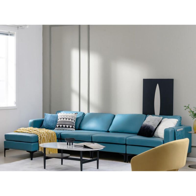 Hivvago Modular L-shaped Sectional Sofa with Reversible Chaise and 2 USB Ports