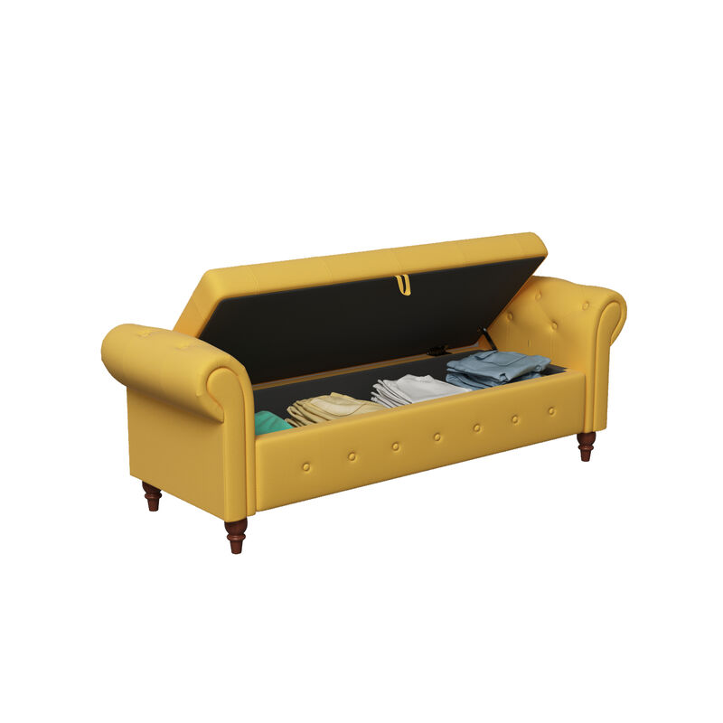 Streamdale 63'' Bed Bench Yellow Fabric image number 7