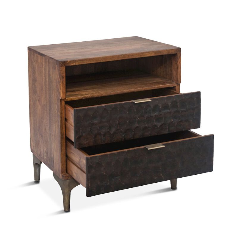 World Interiors Vallarta 24-Inch Two Tone Mango Wood Night Chest