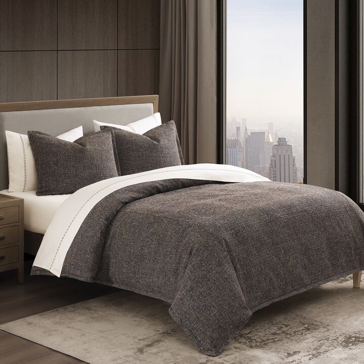 Tweed Brown King Duvet Cover Set