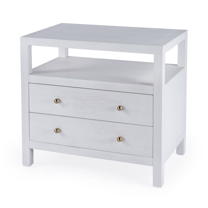 Butler Specialty Nora 2-Drawer Wide Nightstand, White