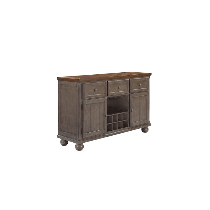 Bernards Will Server W/ Power Pack in Gray / Brown Finish