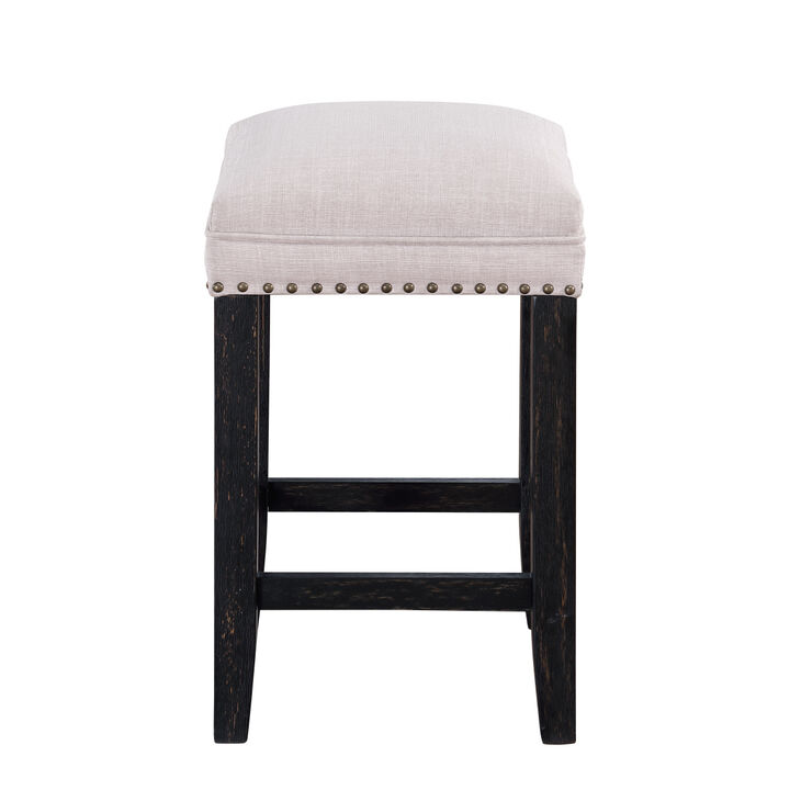 Farmhouse 24 in Height Bar Stools for 34"-38" Counter Island Upholstered Stools