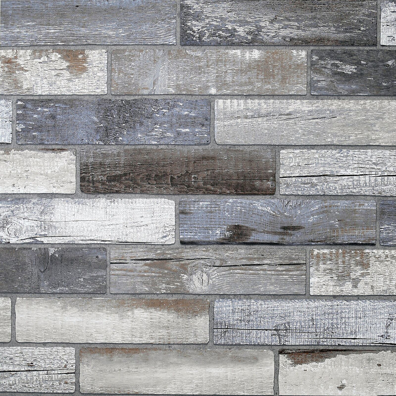 Wallace Grey Wood Tile Wallpaper image number 0