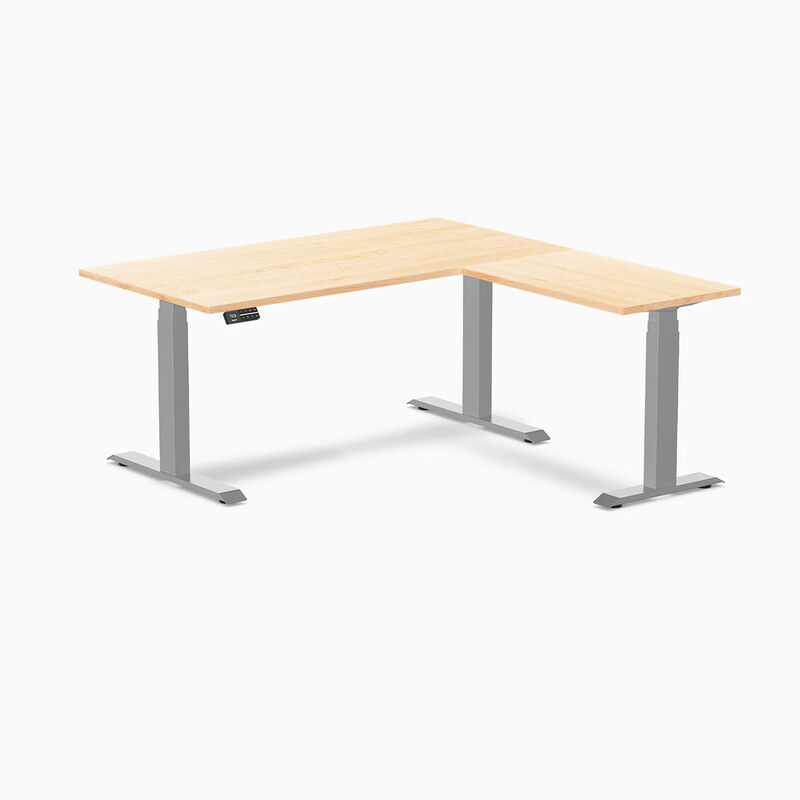 Desky Hardwood L-Shape Sit Stand Desk image number 0