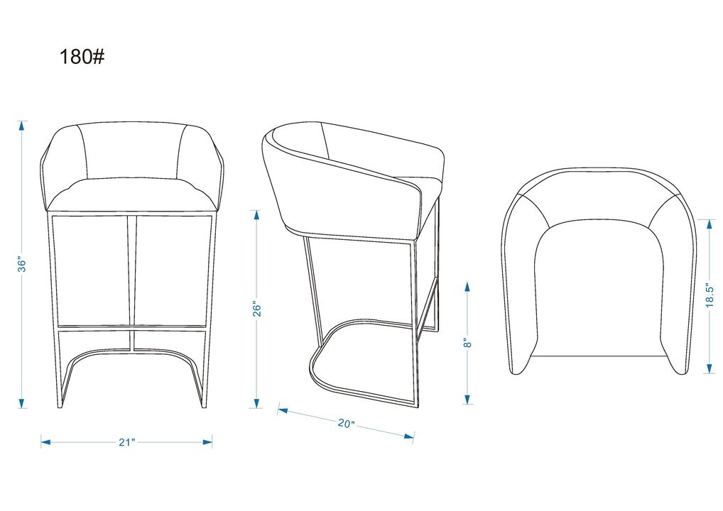 Louvre Cream Counter Stools (Set of 2)
