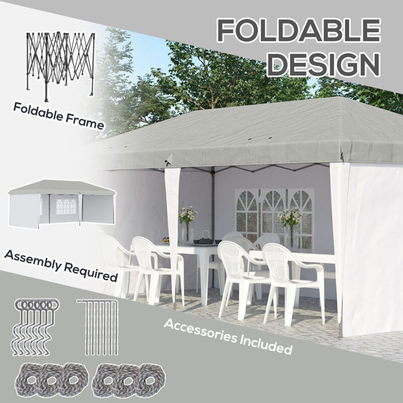 Pop-Up Canopy Party Tent with 4 Sidewalls for Outdoor Events