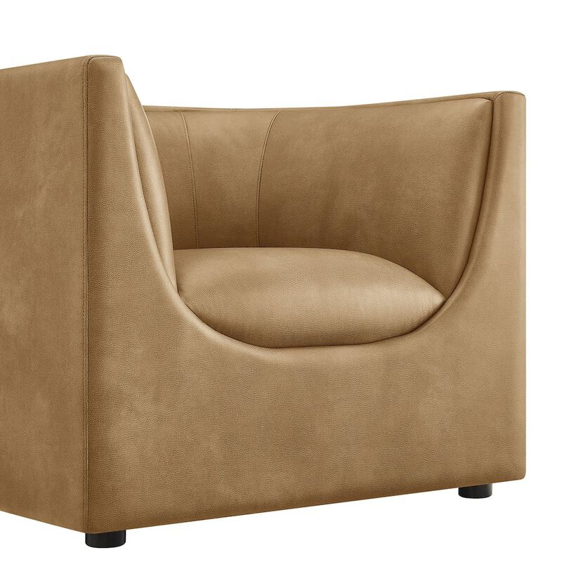 Hilda Curved Back Vegan Leather Armchair image number 6