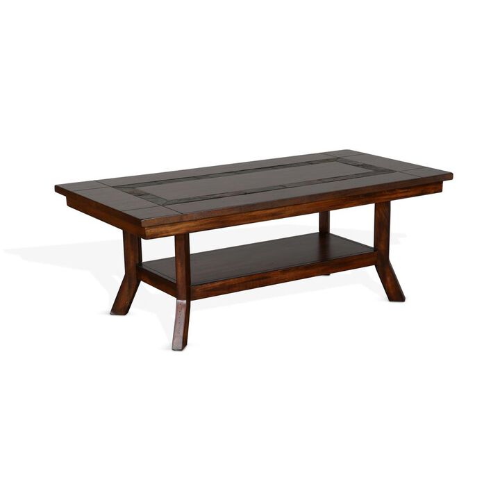 Sunny Designs Santa Fe 48.5 Traditional Wood Coffee Table in Dark Chocolate