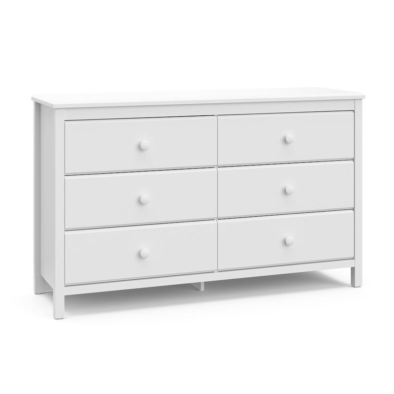 Storkcraft Alpine 6 Drawer Double Dresser (White) – GREENGUARD Gold Certified