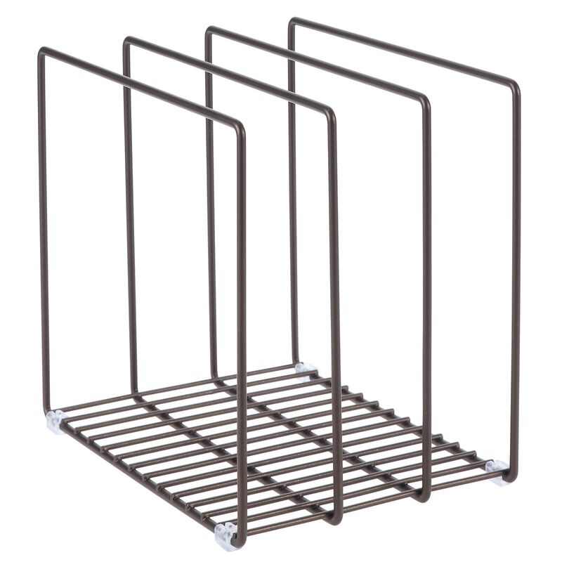 mDesign Steel Storage Tray Organizer Rack for Kitchen Cabinet