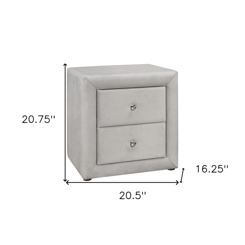 Modern Wooden Nightstand with 2 Drawers – Bedside Storage Table