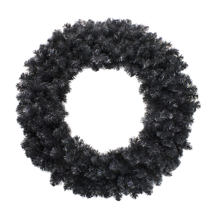 36" Black Colorado Spruce Artificial Halloween Wreath - Unlit
