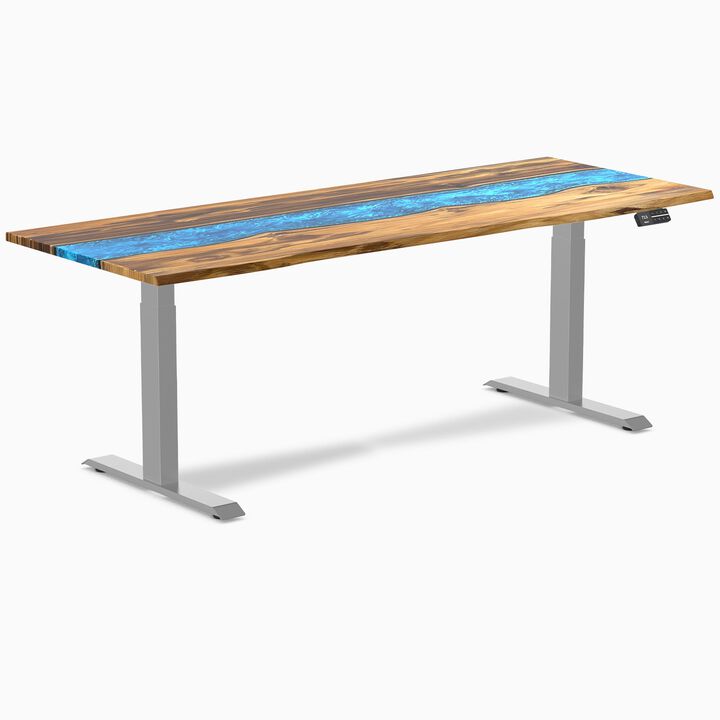 Desky Dual Resin Hardwood Sit Stand Desk