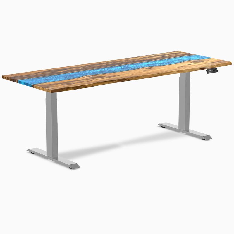 Desky Dual Resin Hardwood Sit Stand Desk image number 0
