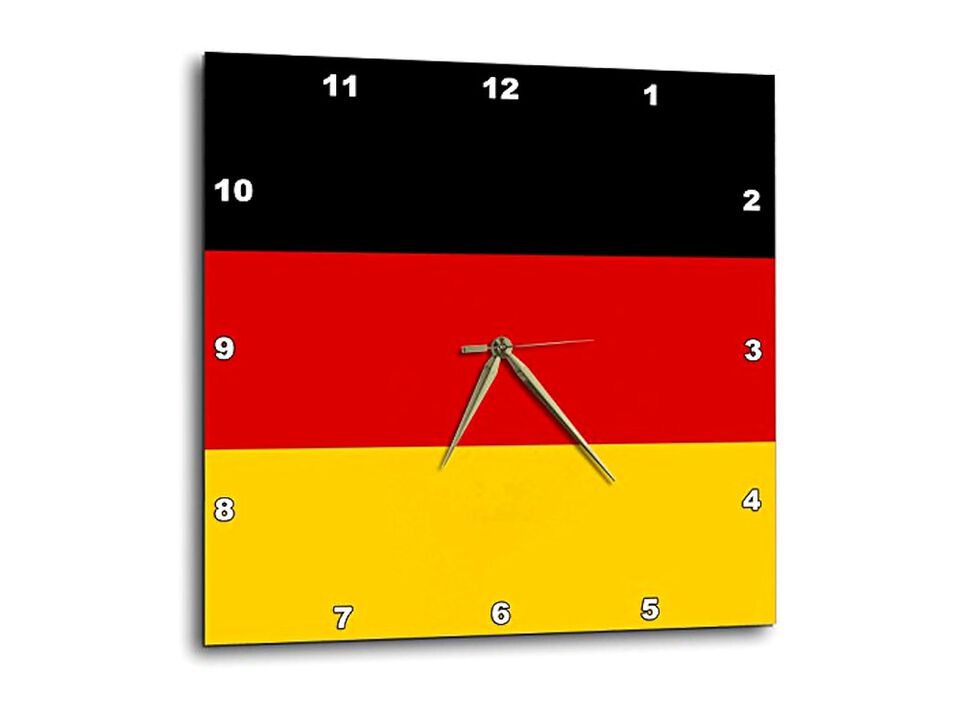 Flag Germany German Black Red Yellow Gold Wall Clock 10 Inch Country Home Decor
