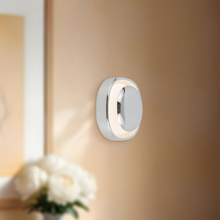 Pebble 8-in Damp-Rated Dimmable LED Wall Sconce