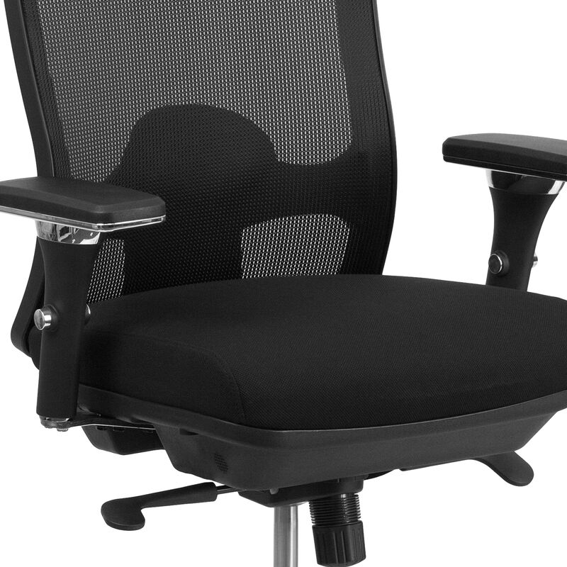 HERCULES Series 24/7 Intensive Use Big & Tall 350 lb. Rated Black Mesh Multifunction Swivel Ergonomic Office Chair image number 8