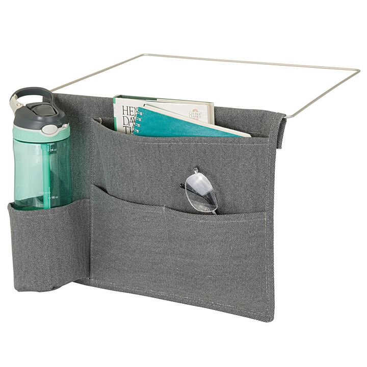 mDesign Fabric Bedside Storage Organizer Caddy, 4 Pockets