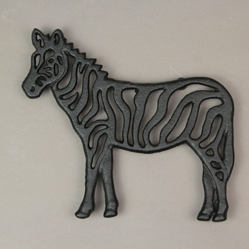 Set of 3 Black Cast Iron Safari Animal Kitchen Decor Trivets Wall Hanging Art image number 3