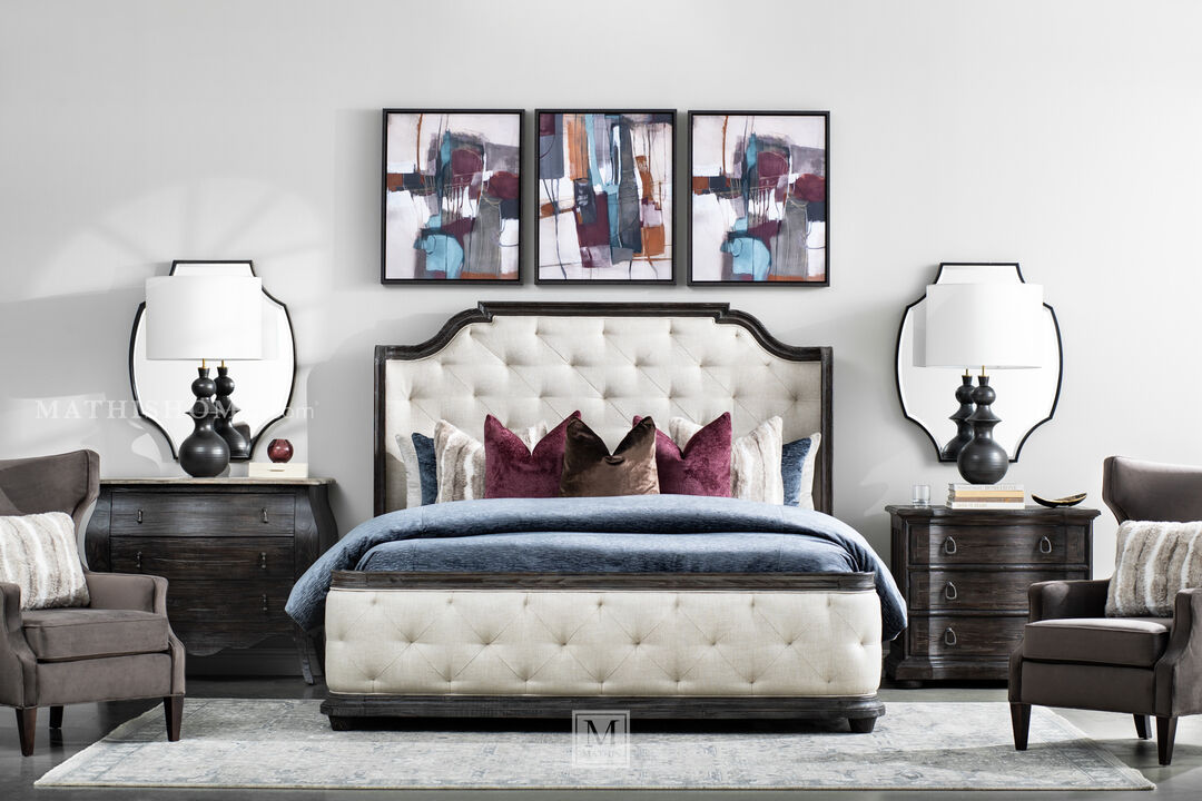 Traditions King Upholstered Panel Bed