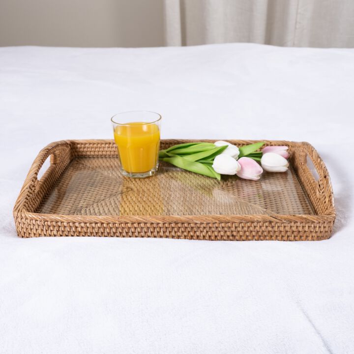 Saboga Home&trade; Rectangular Tray with Glass Insert