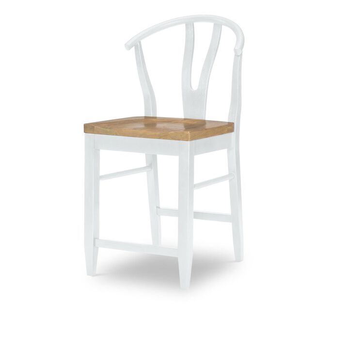 Legacy Classic Wishbone Back Counter Height Chair (White) (Kd, Wood Seat, Seat Height: 24)