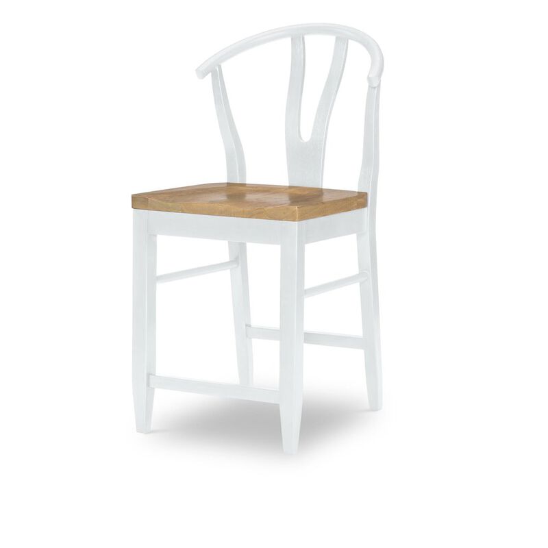 Legacy Classic Wishbone Back Counter Height Chair (White) (Kd, Wood Seat, Seat Height: 24)