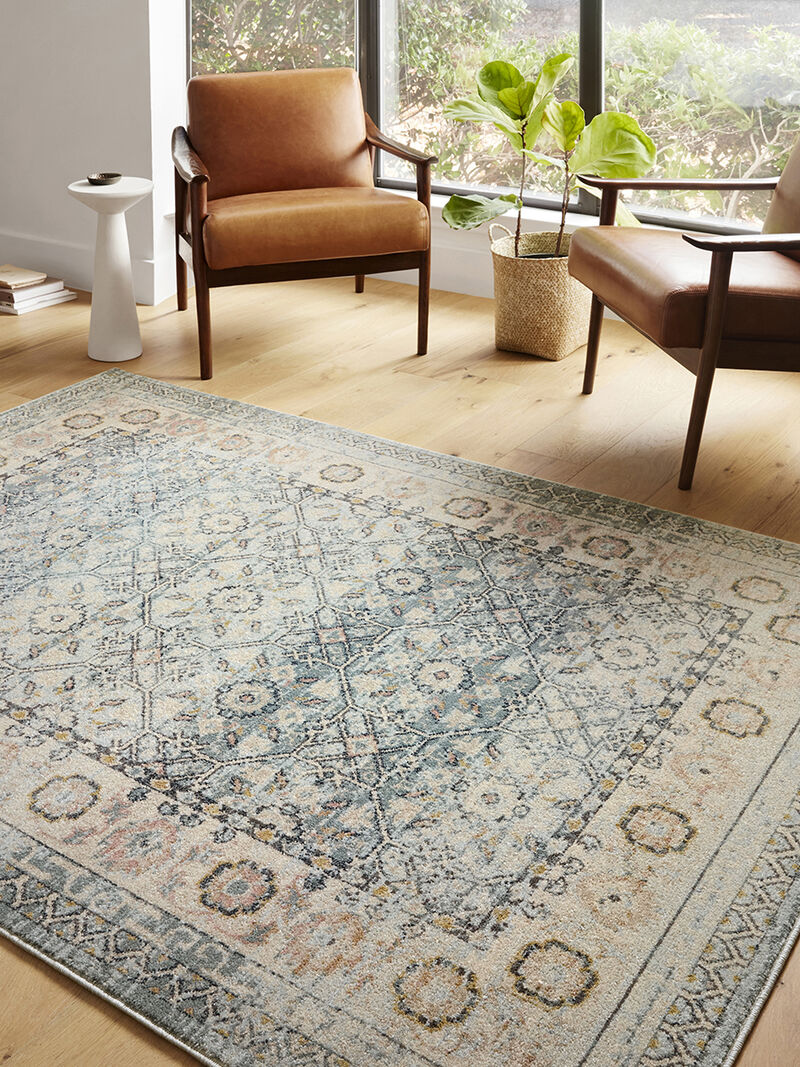Jocelyn JOC04 Sky/Multi 18" x 18" Sample Rug