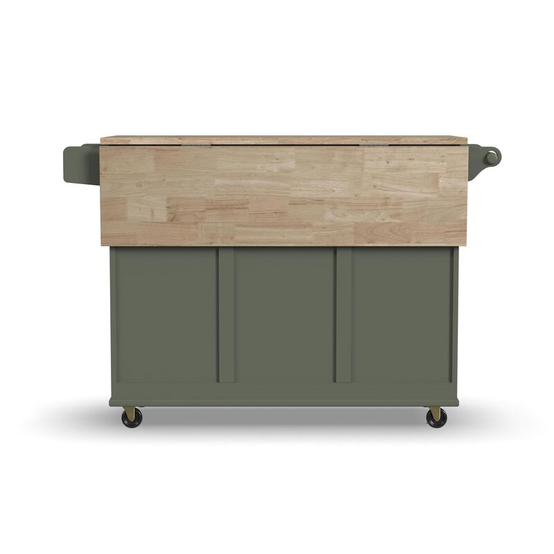 Dolly Madison Sage Drop Leaf Kitchen Cart