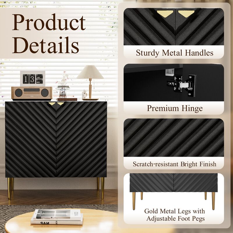 2-Door Locker Accent Storage Cabinet with Tapered Support Legs