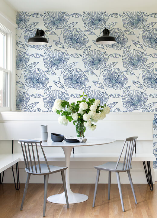 Mythic Blue Floral Wallpaper (Set of 2)