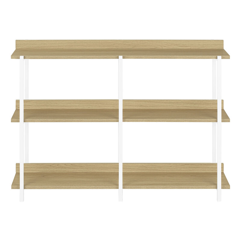 HomeRoots 47" Natural and White Wood and Metal Frame Console Table With Three Shelves image number 0