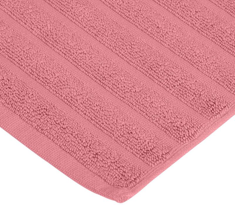 2 Piece Cotton Bath Mat Set with Lined Design for Bathroom image number 2