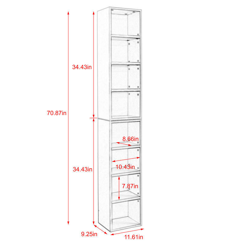 70.9 in.Tall Wood 4-Shelf Standard Bookcase with Shelves (Set of 2)
