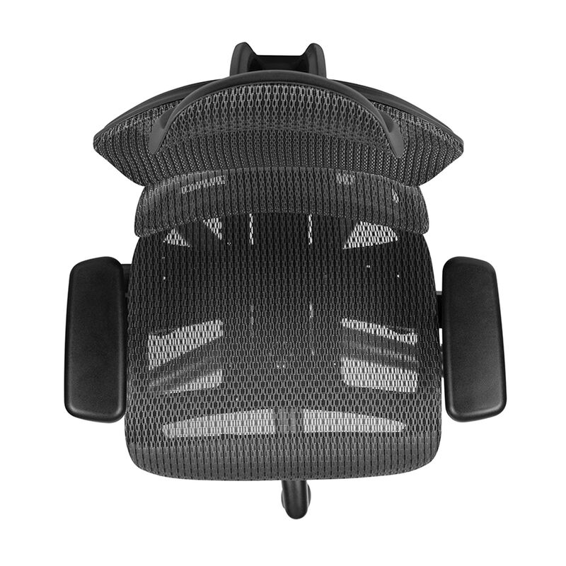 LO Ergonomic Mesh Office Chair with 2-to-1 Synchro-Tilt, Adjustable Headrest, Lumbar Support, and Adjustable Pivot Arms in Black image number 4