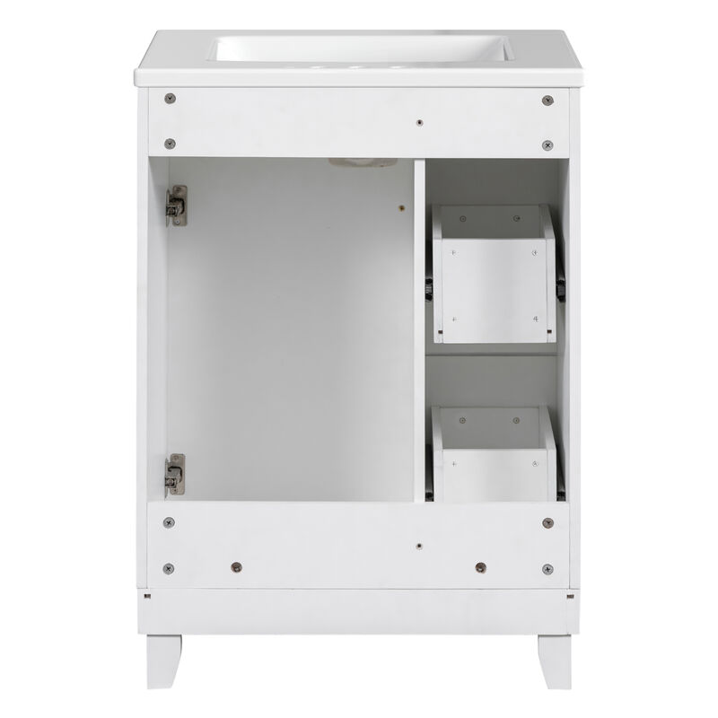 24-Inch Bathroom Vanity Cabinet with space-saving Ceramic Sink