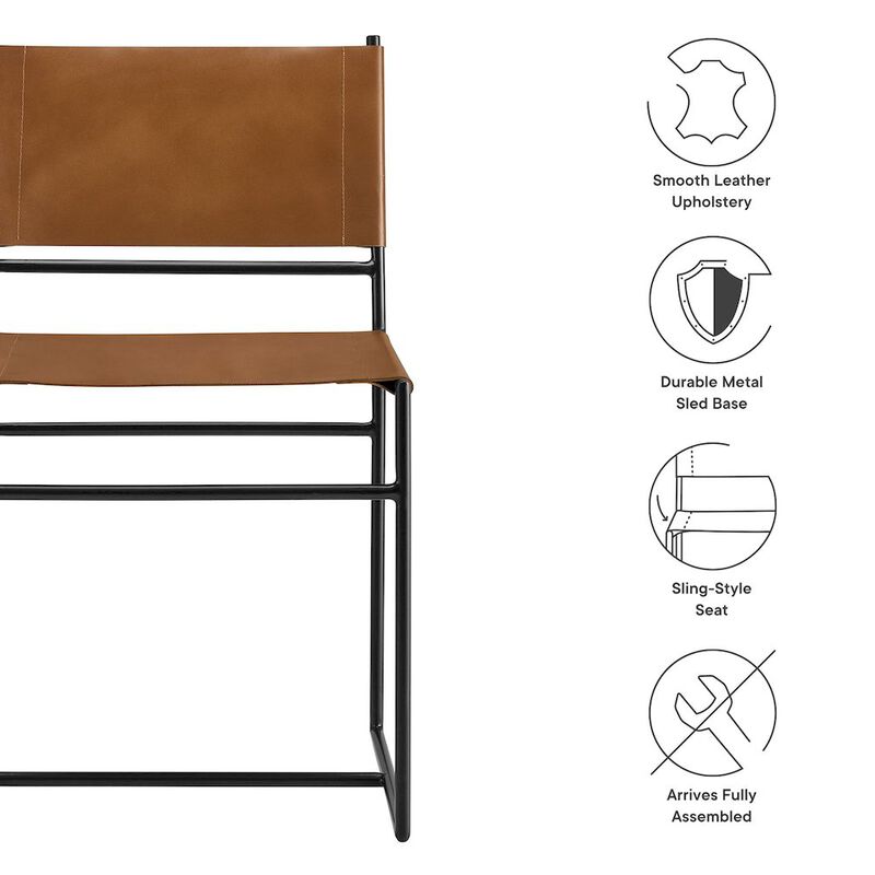 Thatcher Leather and Metal Dining Chair image number 2