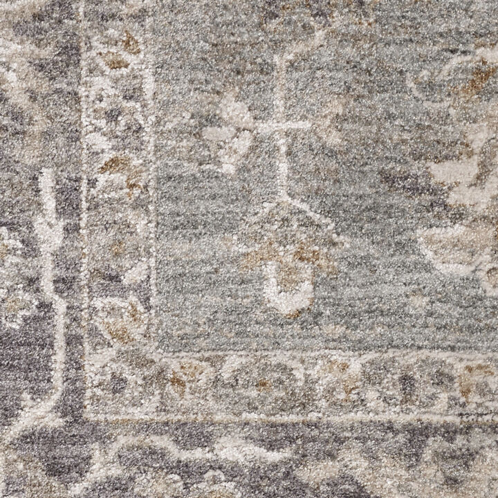 HomeRoots Floral Power Loom Distressed Area Rug