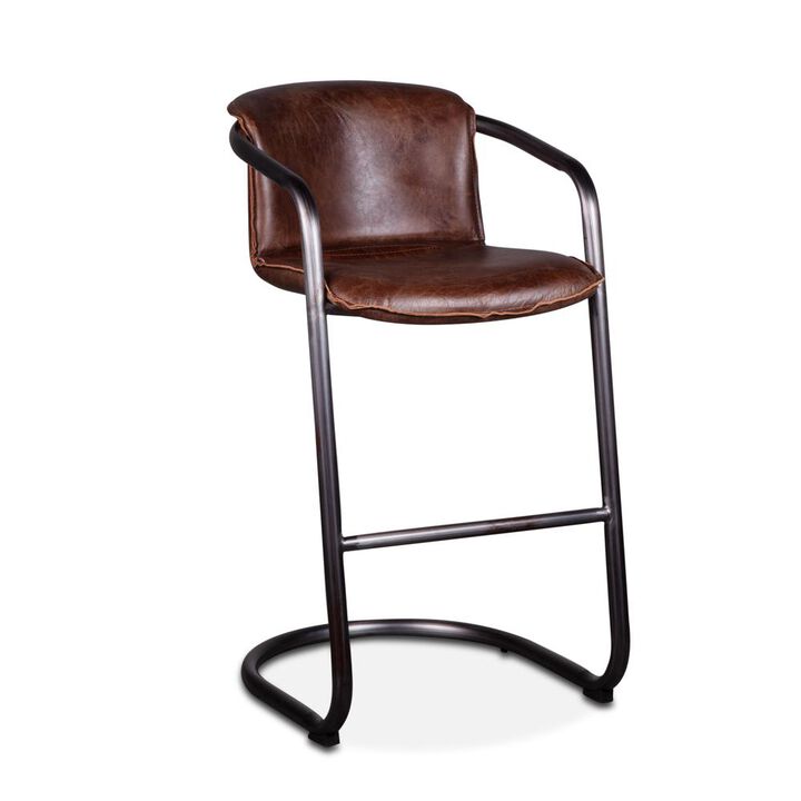 World Interiors Chiavari Leather Bar Chair Geisha Brown