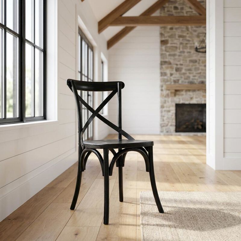 Solid Wood Dining Side Chair with Cushioned Seat for Dining Room, White image number 4