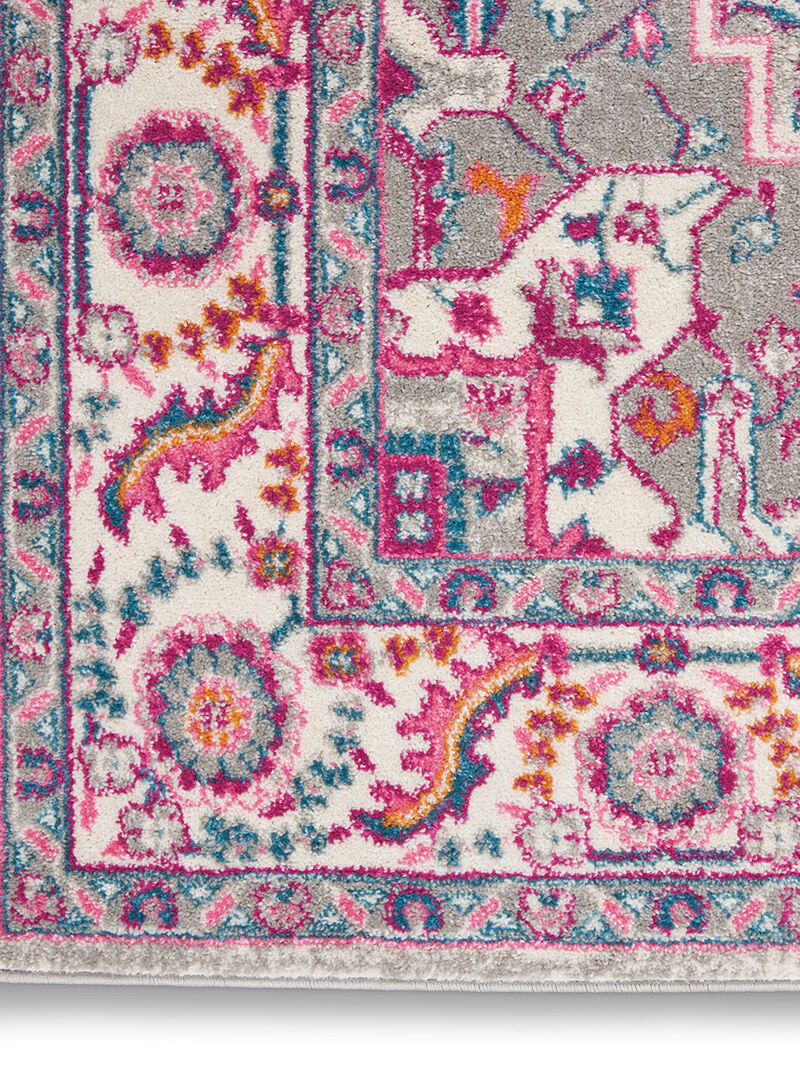 Passion PSN20 Light Gray/Pink 5' x Round Rug image number 3