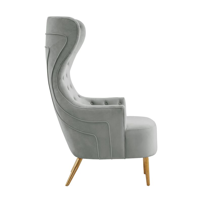 Jezebel Velvet Wingback Chair by Inspire Me Home Decor
