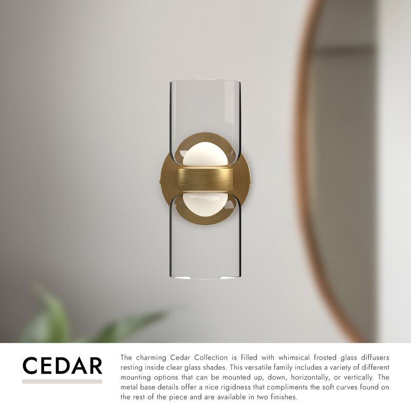 Cedar 11-in Damp-Rated Dimmable LED Wall Sconce image number 2